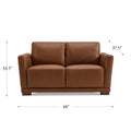 Mary Leather Loveseat Brown Memory Foam Genuine Leather