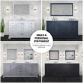 Navy Blue Double Bath Vanity 84 In. W X 22 In. D, With White Quartz Top Navy Blue Plywood Wood