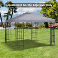 Outsunny 9.8' X 9.8' Gazebo Replacement Canopy, 2 Tier Top Uv Cover For 9.84' X 9.84' Outdoor Gazebo Models 01 0153 & 100100 076, Light Gray Top Only Gray Polyester