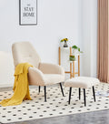 Light Luxury Single Sofa Modern Simple Living Room Balcony Leisure Sofa Chair,Beige Beige Sherpa 1 Seat