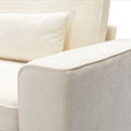 Cozy Duo White Loveseat Sofa Beige Polyester Wood Solid Wood Mdf 2 Seat