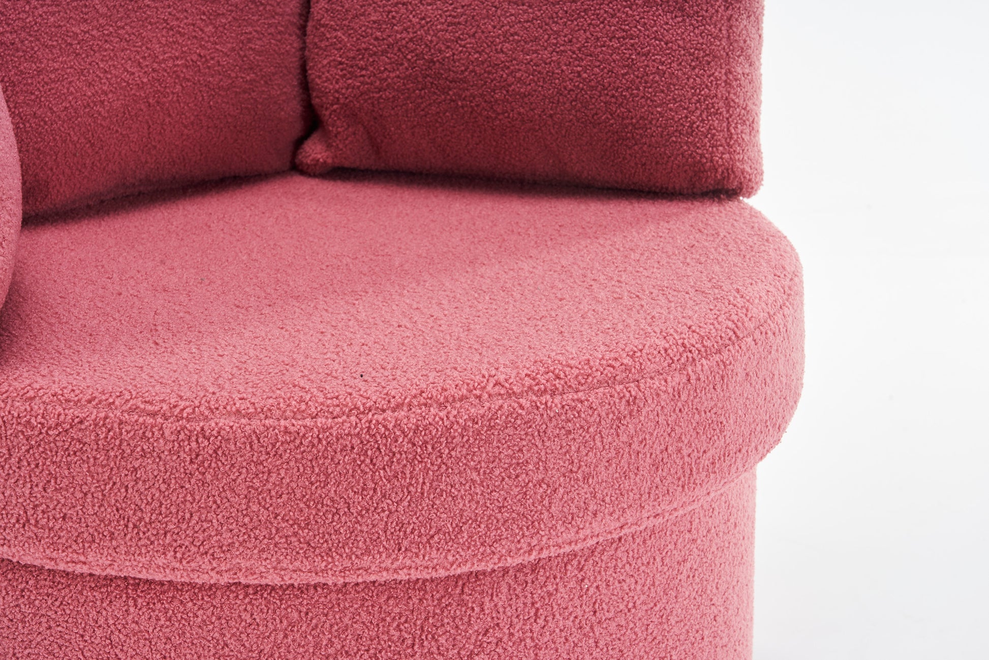 029 Teddy Fabric Swivel And Storage Chair With Back Cushion For Living Room,Dark Pink Dark Pink Primary Living Space Modern Foam Teddy