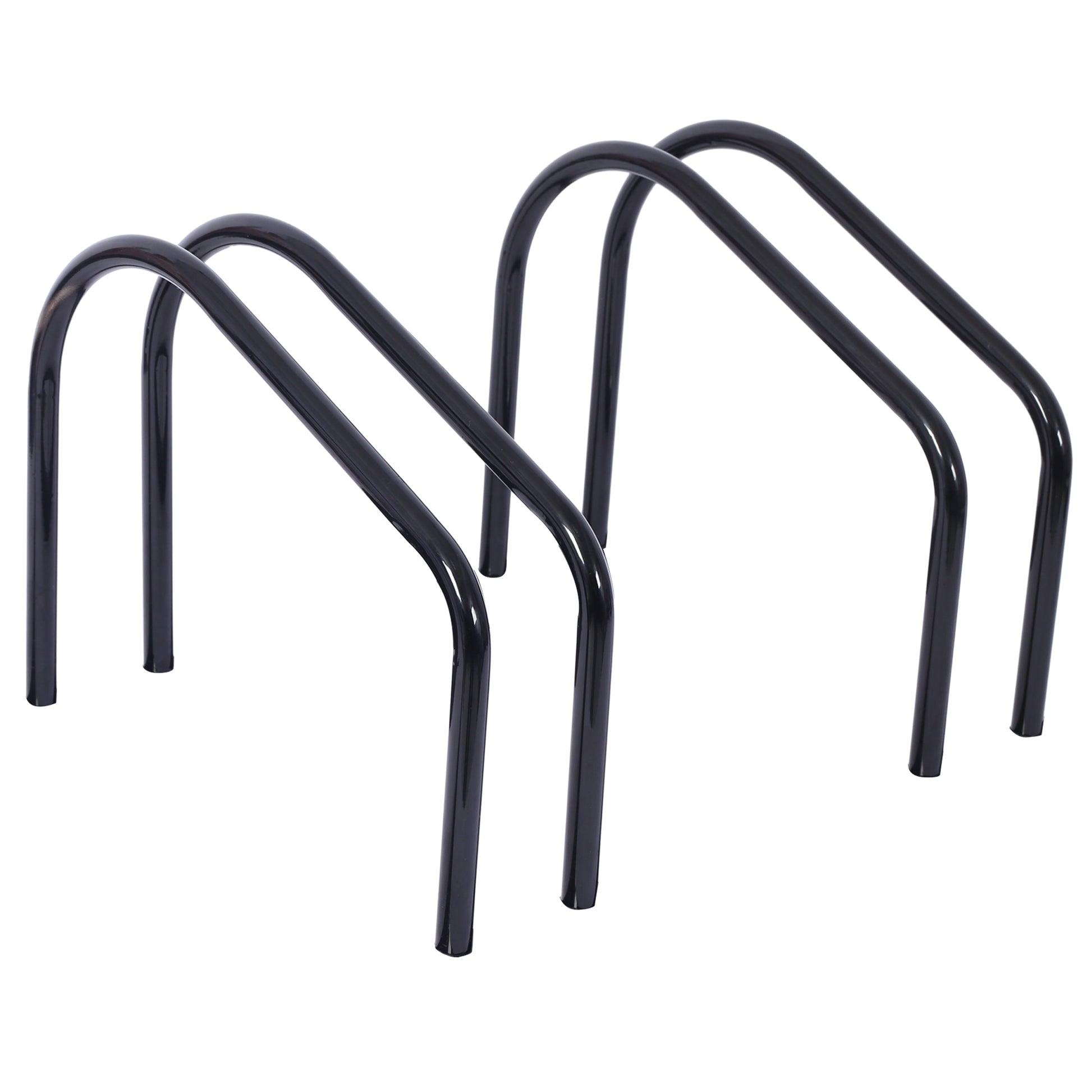 2 Bikes Floor Bike Stand, Bike Parking Rack Garage Bike Storage Stand Indoor Outdoor 22 28" Wheel Stand, Max. Tire Width 2.15",Black Painted Black Steel