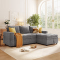 Soft Upholstered Sectional Sofa Bed With Storage Space, Suitable For Living Rooms And Apartments. Gray Wood Polyester 3 Seat