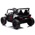 24V Kids Ride On Utv,Electric Toy For Kids W Parents Remote Control,Four Wheel Suspension,Low Start,Adjustable Speed,Multimedia Player,Early Education,Bluetooth,Rear Storage Space For Kids Aged 3 . White 50 99 Lbs Polypropylene