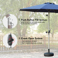 10Ft Patio Umbrella, Outdoor Table Umbrella With Push Button Tilt And Crank, Uv Protection Waterproof Market Sun Umbrella With 8 Sturdy Ribs For Garden, Deck, Backyard, Pool Navy Blue Navy Blue Round Uv Resistant Umbrellas Aluminium