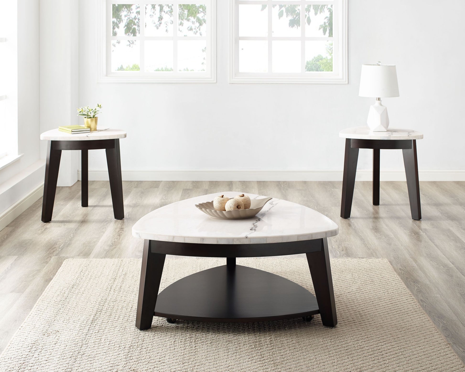 Francis Marble Top Cocktail Table White White Marble