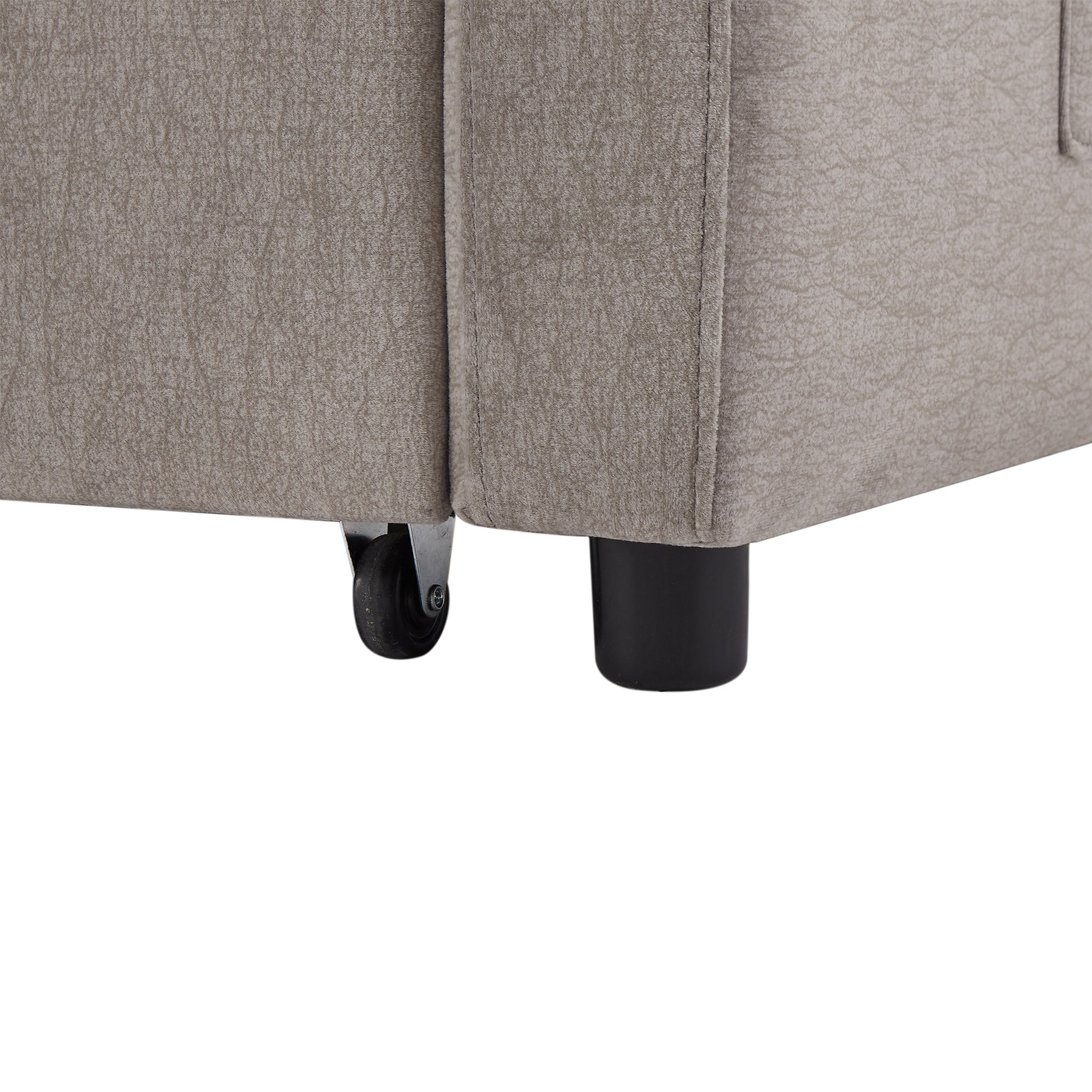 55.9" Convertible Sofa Bed Loveseat Sofa With Three Usb Ports, Two Side Pockets, Two Cup Holders And 360 Swivel Phone Holder For Living Room, Light Grey Light Grey Foam Polyester 2 Seat