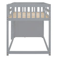 Twin Over Twin Bunk Bed With 4 Drawers And 3 Shelves Gray Twin Gray Solid Wood