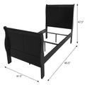 Black Twin Sleigh Bed Box Spring Required Twin Black Wood Bedroom Traditional Sleigh Wood