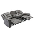 Home Theater Recliner Set Manual Recliner Chair With Wide Armrest, Two Built In Cup Holders For Living Room,Bedroom, Grey Grey Foam Pu