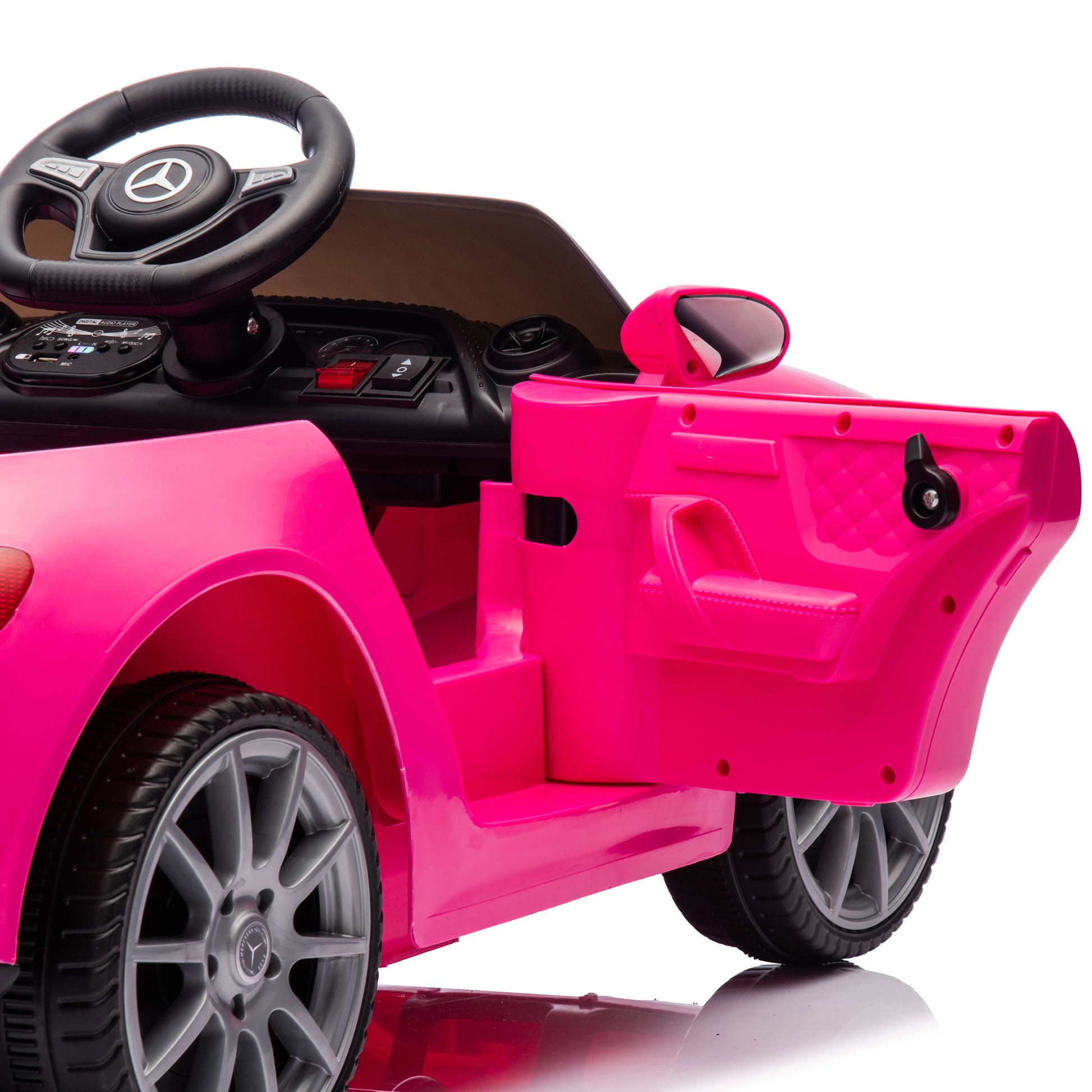 Licensed Mercedes Benz Cls 350,12V Kids Ride On Toy Car W Parents Control,2Wd,Four Wheel Suspension,Music,Bluetooth,Led Light,Usb,Power Display,Volume Adjustment,Speeds 1.24 3.11Mph For Kids Aged 2 4. Pink 50 99 Lbs Polypropylene