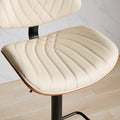 Walnut Bentwood Bar Stools Mid Century Modern Adjustable Counter Height Black Leather Upholstered 360 Swivel Bar Chairs For Kitchen Island Dining Room Cafe, 1 Chair 1Carton,Beige Beige American Design 1 Foam Pu Leather