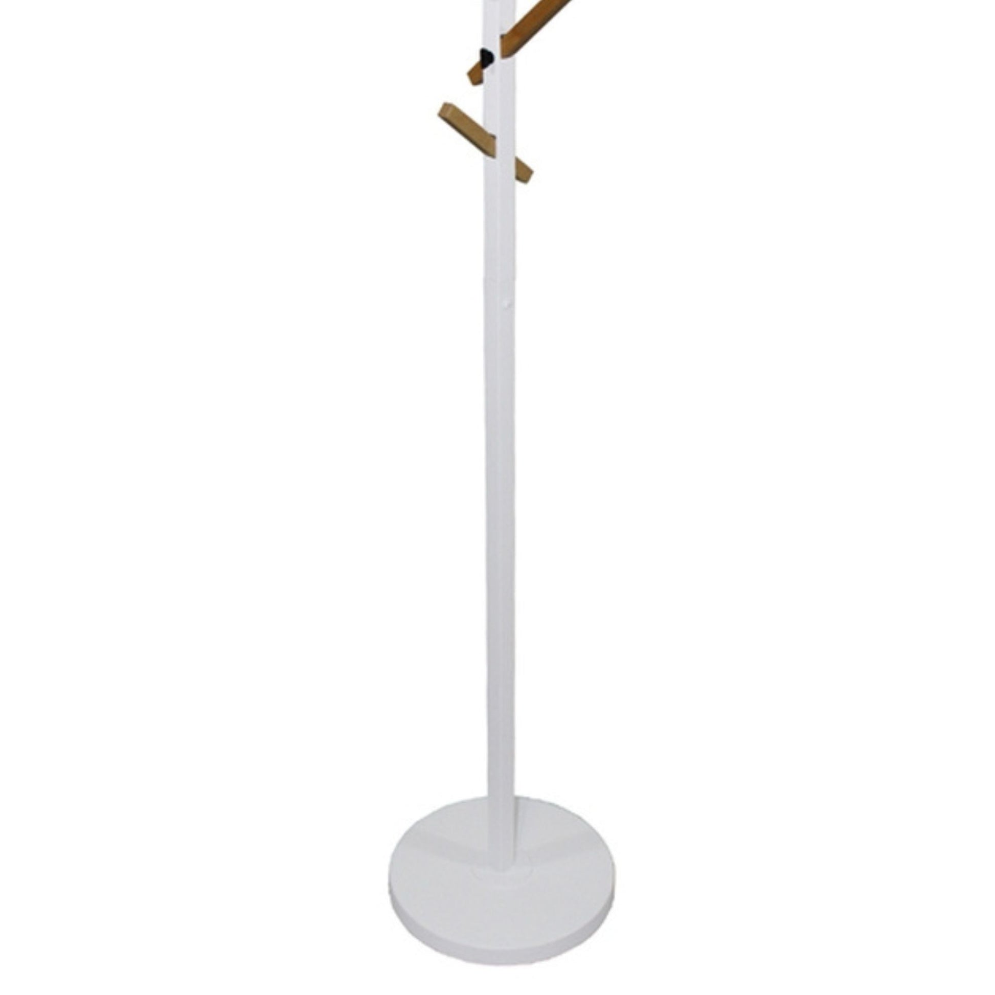 68.5" Tall Wood And Metal Standing Coat Rack "Youth" With White Finish White Wood