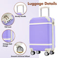 Hardshell Luggage Sets With Bags Carry On Suitcase Double Spinner Wheels With Tsa Lock ,Single Vintage Luggage 20 In,Purple Purple Abs