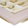 Queen Size Upholstered Floating Bed With Led Light And Usb Port, Velvet, Pink, Hydrualic Platform Bed Queen Pink Velvet