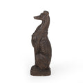 Grey Hound Dog Statue Dark Brown Magnesium Oxide