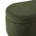 Boucle Flip Top Storage Bench Green See Below Green Wood
