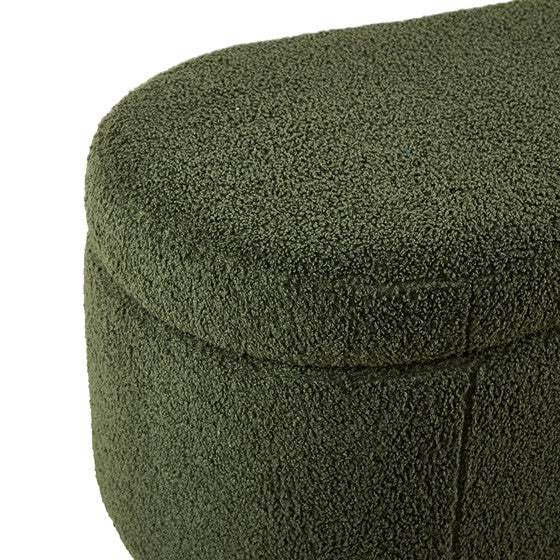Boucle Flip Top Storage Bench Green See Below Green Wood