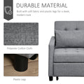 Homcom Convertible Sofa Lounger Chair Bed Multi Functional Sleeper Recliner With Tufted Upholstered Fabric, Adjustable Angle Backrest, And Pillow, Grey Grey Plastic 1 Seat