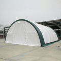 Single Truss Arch Storage Shelter W30'Xl40'Xh15' 11Oz Pe White Green Steel