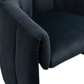 Coolmore Accent Chair With Ottoman, Mid Century Modern Barrel Chair Upholstered Club Tub Round Arms Chair For Living Room Bedroom Office Black Velvet Black Foam Velvet