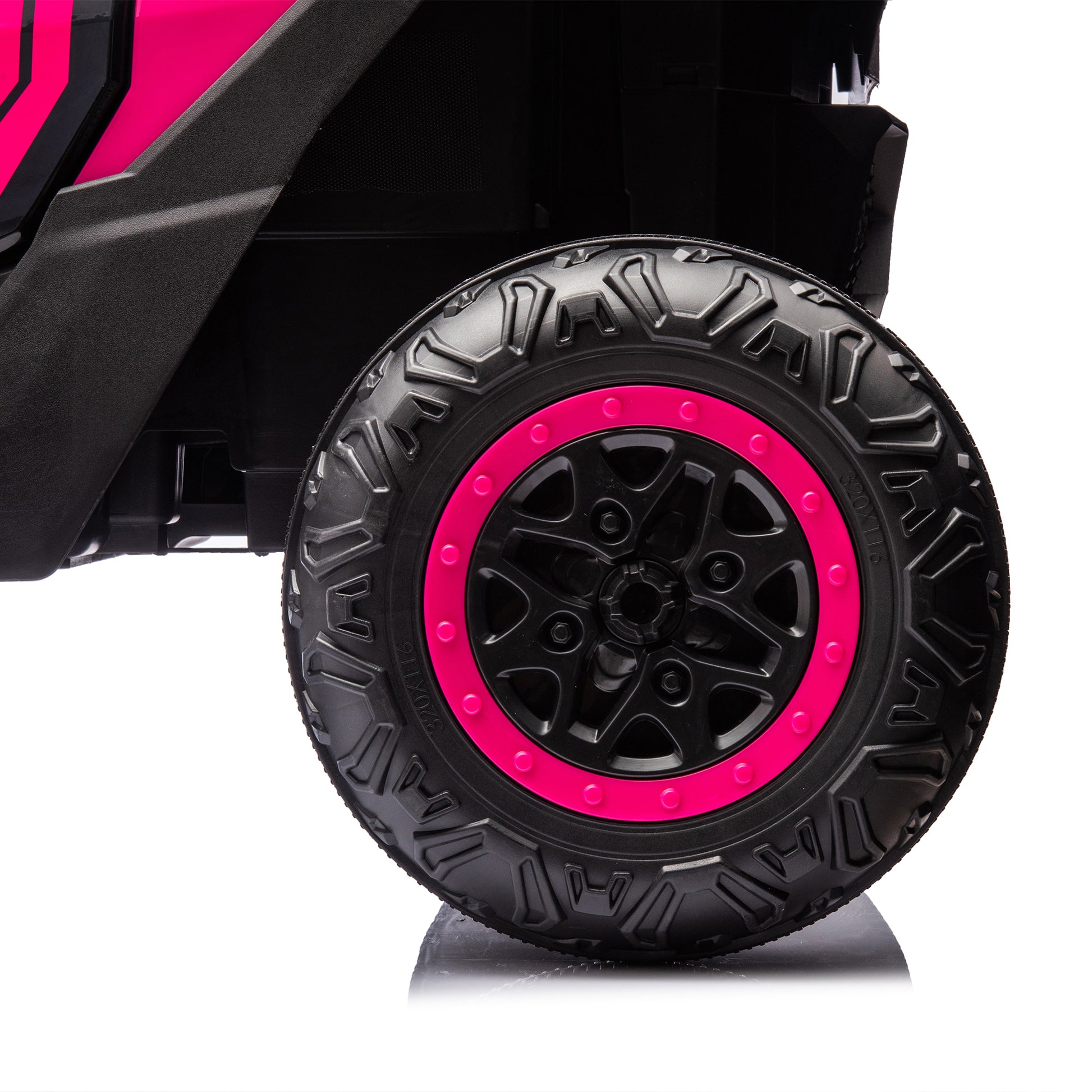 24V Two Seater Kids Ride On Utv W Parents Remote Control,Four Wheel Suspension,Slow Start,Large Wheel Design,Anti Collision Bar,Storage Space,Music,Usb,Bluetooth,Volume Control,Led Lights For Kids 3 . Pink 100 149 Lbs Polypropylene