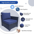 Outdoor Garden Patio Furniture 7 Piece Pe Rattan Wicker Cushioned Sofa Sets And Coffee Table, Patio Furniture Set Outdoor Couch Outdoor Couch Patio Furniture Outdoor Sofa Patio Couch Yes Complete Patio Set Dark Coffee Blue Seats 6 Weather Resistant Frame
