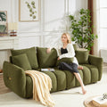 3 Seater 3 Seater Combo Sofa Modern Living Room Sofa, Teddy Sofa, Wooden Frame, 6 Cushions, Apartment Sofa Furniture Green Wood Primary Living Space Pine Foam Fabric 6 Seat