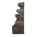 Apache 4 Tier Fountain, Candler Outdoor Fountain, Stone Gray, No Assembly Required Stone Gray Polyresin