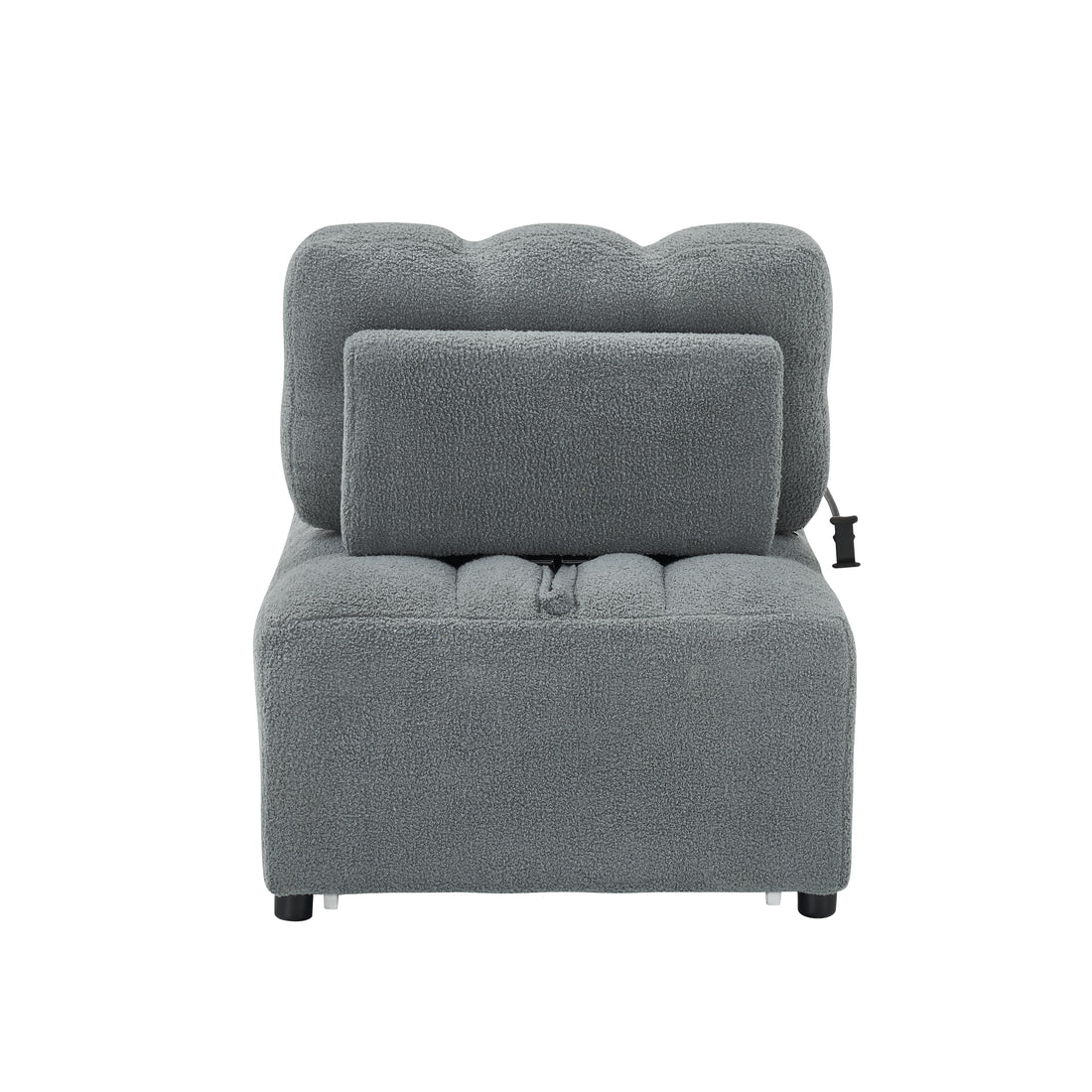 40.20 Inches Long, Teddy Sofa Fabric,A Convertible Sofa Cum Bed, For Apartment Office Living Room Gray Gray Teddy 1 Seat