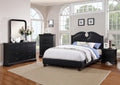 Cal King Bed In Black California King Black Light Brown Panel Faux Leather Faux Leather