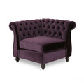 Corner Black Berry Velvet 1 Seat