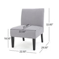 Accent Chair Light Grey Fabric