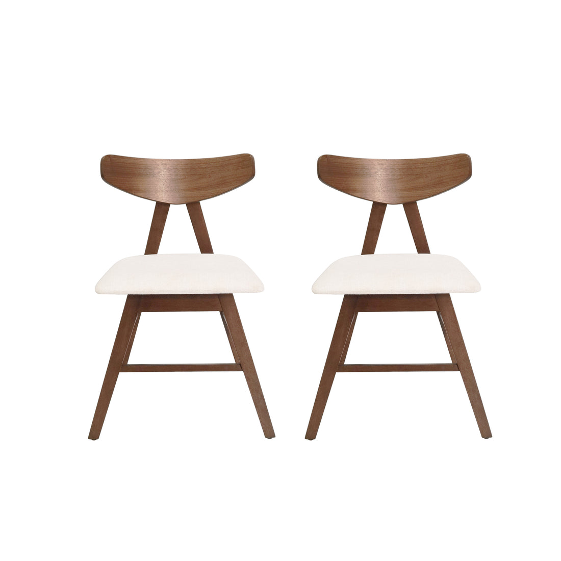 Vida Dining Chair Set Of 2 Light Beige Fabric