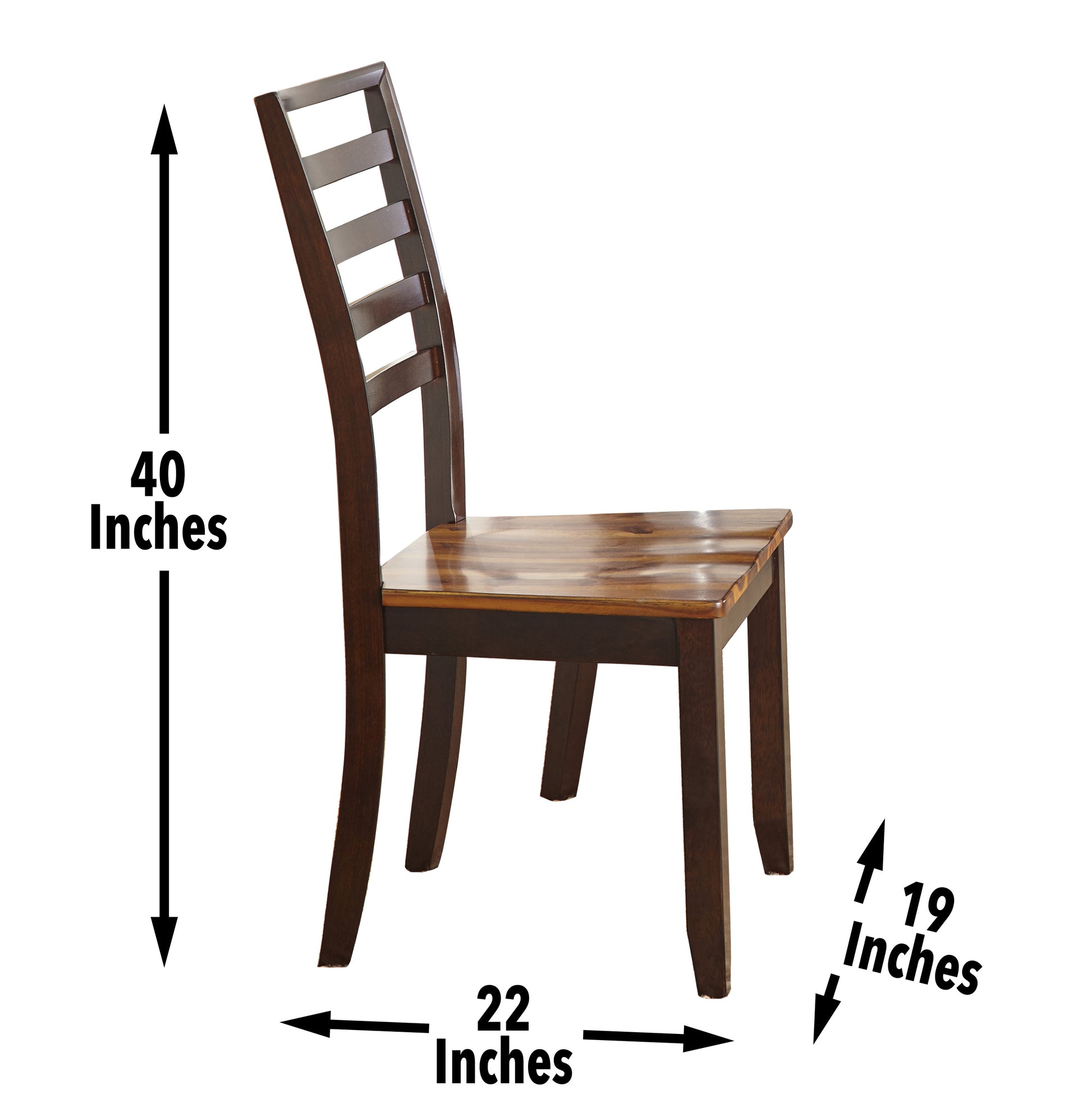 Captivating Side Chair Cordovan Cherry Finish, Ladder Back Optimal Comfort, Farmhouse Or Style Blending Environments, Set Of 2 Chairs Brown Espresso Dining Room Rectangular Transitional Side Chair Acacia Solid Wood Mdf