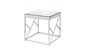 Evelyn Mirror Top End Table Silver Silver Iron