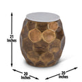 Stomp Round End Table Brass Gold Iron