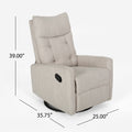 Glider Swivel Recliner Chair Beige Fabric