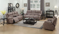 Aria Dual Power Recliner Sofa Sand Brown Fabric 3 Seat