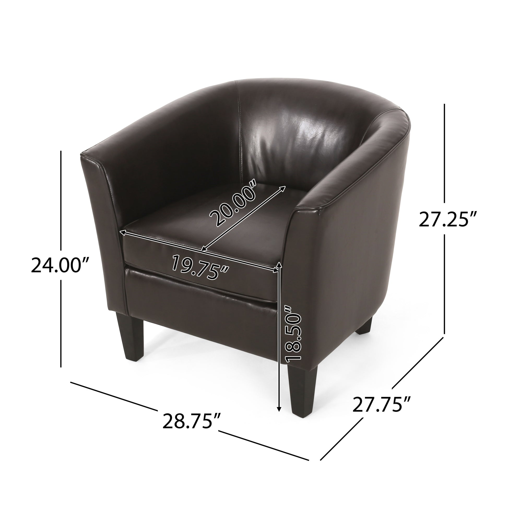 Club Chair Brown Pu