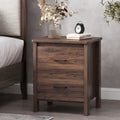 Toolless Assembly Nightstand Brown Mdf