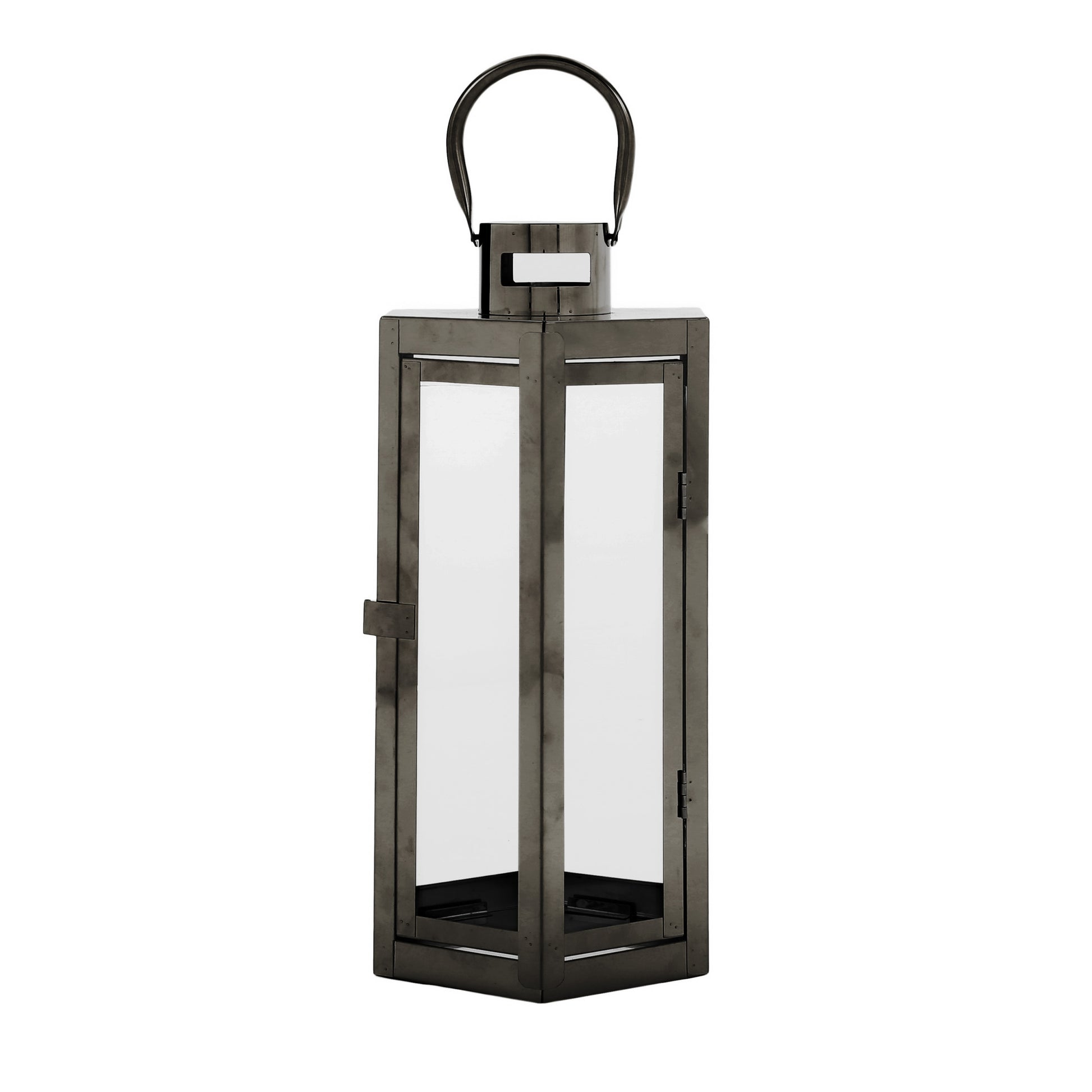 Frank 16"H Stainless Steel Lantern Black Stainless Steel