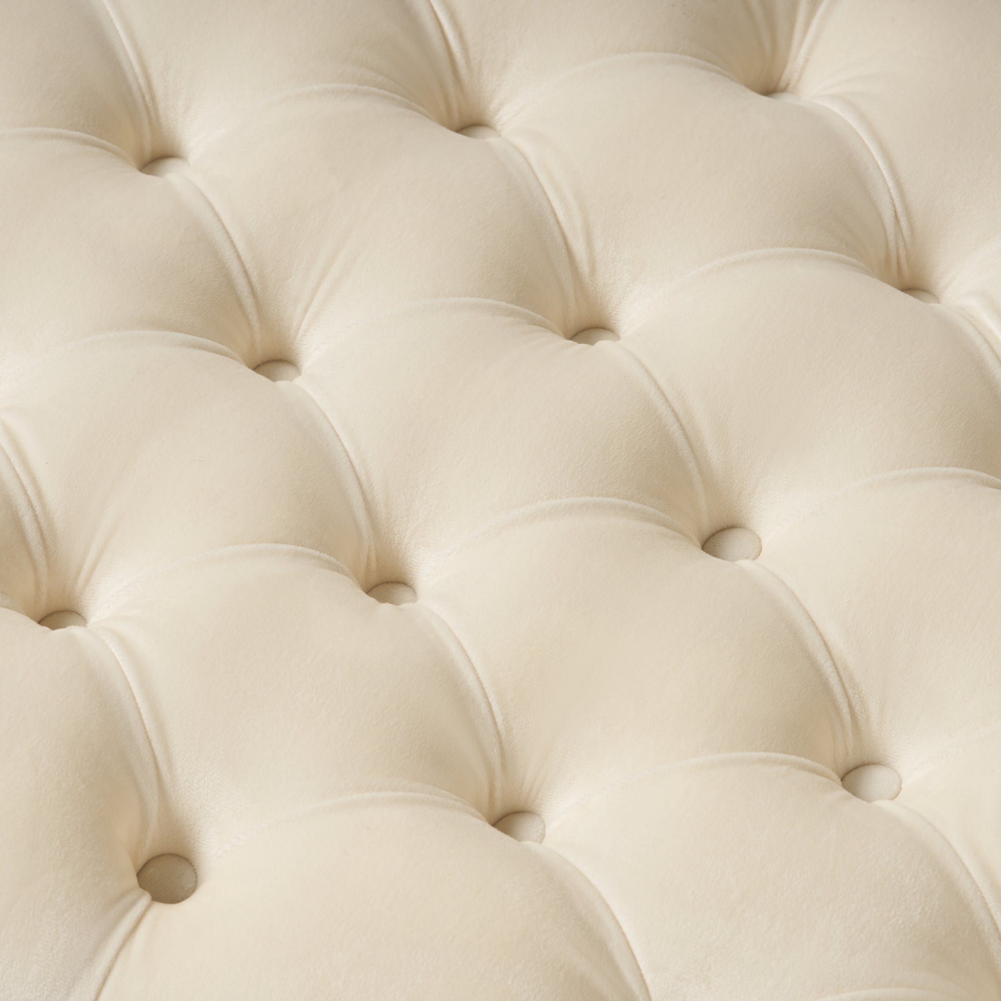 Guernsey Ottoman Ivory Velvet