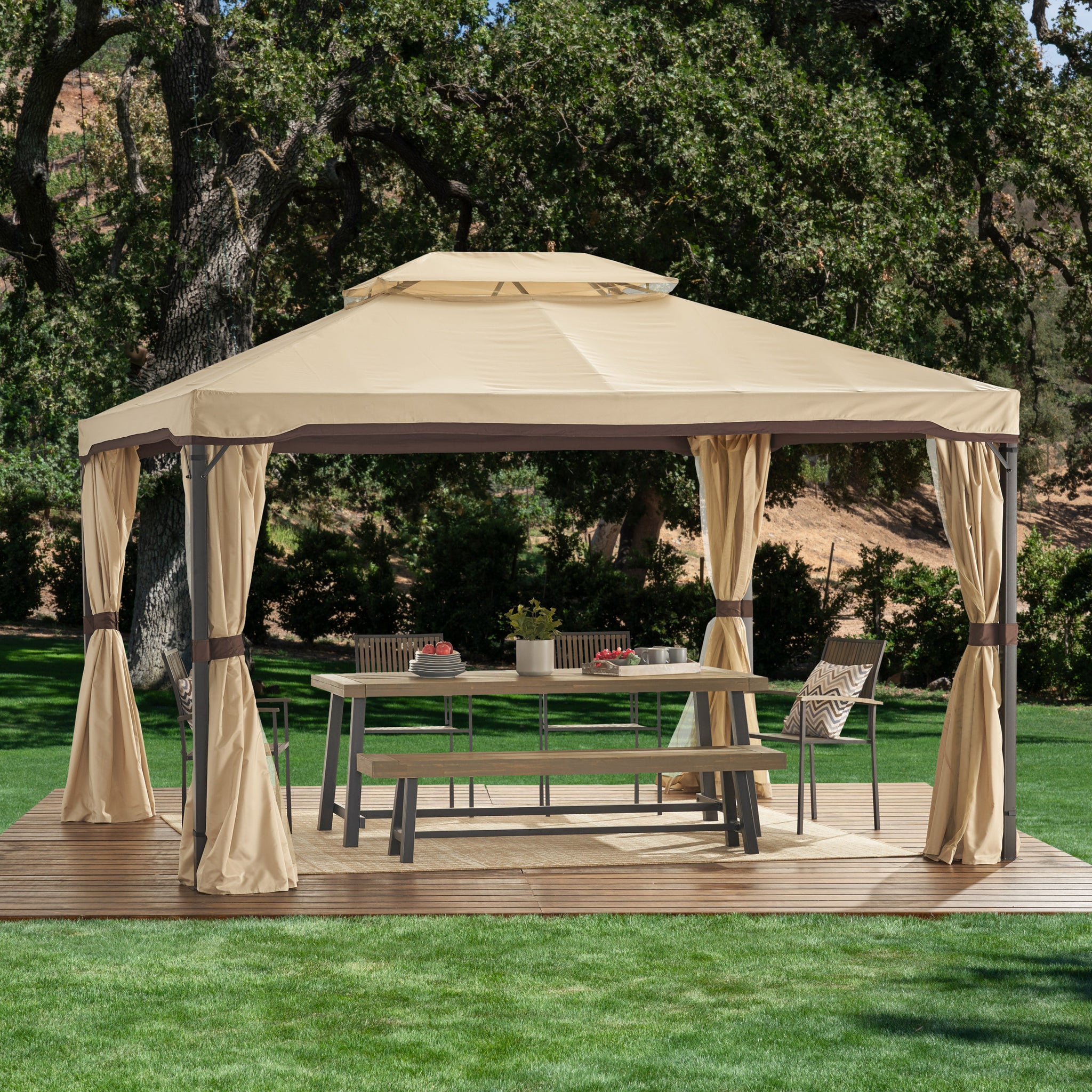 Skyline Gazebo Beige Iron