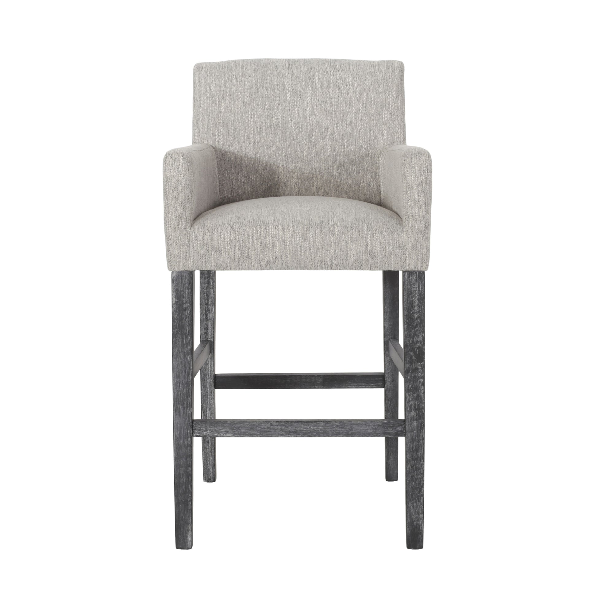 Set Of 2 Upholstered 30.5 Inch Counter Stools Light Gray Gray Light Grey Set Of 2 Fabric