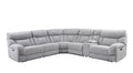 Park City 5 Piece Sectional Pearl Silver Silver White Fabric 6 Seat