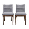 Dining Chair Set Of 2 Dark Grey Fabric