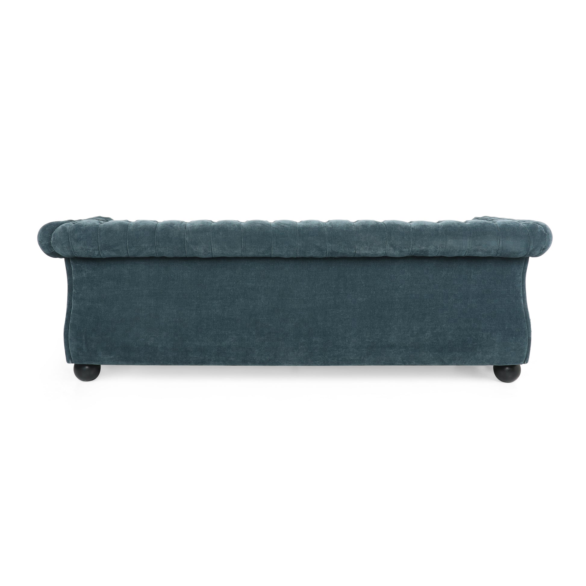 Mirod Comfy 3 Seat Sofa With Wooden Legs, For Living Room And Study Blue Fabric 3 Seat