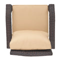 Honolulu Brown Club Chair 2 Brown Tan Pe Rattan Iron Waterproof Fabric